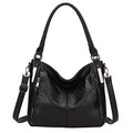 Shoulder Handbags for Women Large Soft Casual PU Leather Hobo Tote Purses - color: 01-black