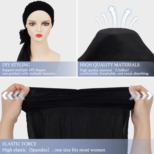 Headwear Turbans for Women - Lightweight Head Scarf for Women's Hair Chiffon Elegant Headwraps Hats - color: A01