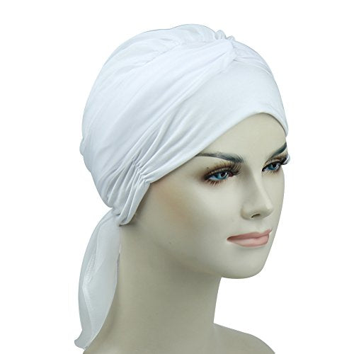 Chemo Headwear Turbans for Women Long Hair Head Scarf Headwraps Cancer Hats - color: Black Flower