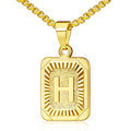 JSJOY Graduation Gifts 2026 Gold Initial Necklaces for Women Men Gold Letter Necklaces 26 Capital A-Z Letter Pendant Necklaces for Women Square Monogram Necklace for Her Initial Necklaces - color: Gold Letter H