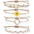 Sunflower Friendship Bracelets Boho Stackable String Bracelets Cute Trendy Gifts for Teen Girls Women - color: Sand