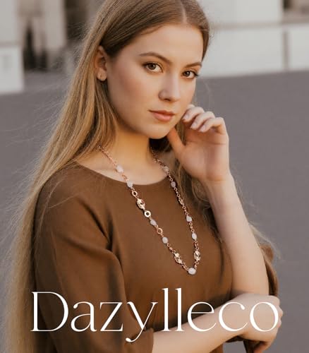 Long Gold Necklaces for Women Dainty Natural Stone Beaded Gold Necklace Mothers Day Gifts Boho Gold Costume Jewelry for Women - color: White