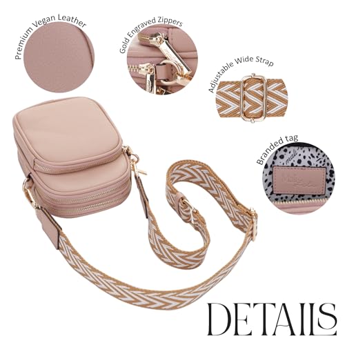 Mali+Lili, Josie Triple Zip Crossbody Bag - color: Nude