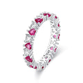 KUNSIR 925 Sterling Silver Rings Classic Cubic Zirconia Eternity Promise Statement Anniversary Wedding Bands Engagement Rings for Women Infinity Forever Love Ring Size 7-9 - style: Love Ring