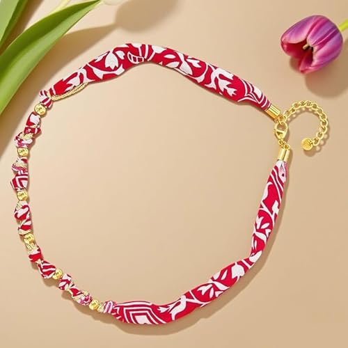 Scarf Necklace with Charm Gold Starfish Chunky Cross Heart Flower Pendants Bandana Charm Necklace Western Scarf for Women Boho Cowgirl Country Cowboy Accessories Beach Vacation Vacation Outfits Jewelry - color: C3-Scarf Necklace