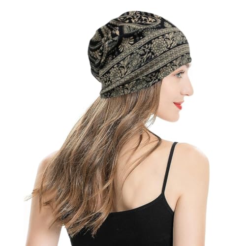 XYIYI Womens Chemo Headwear Hats Cotton Slouchy Beanie Cap Scarf - color: 2pcs Black Red