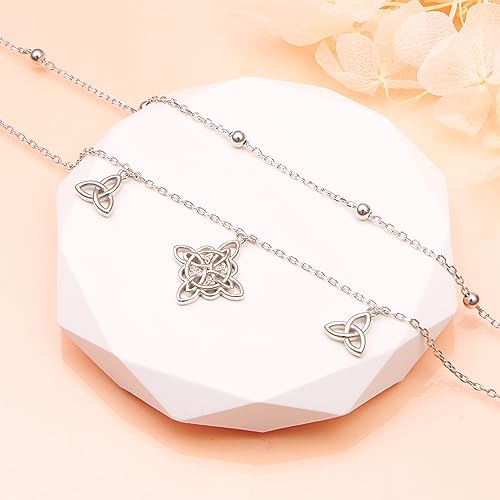 Anklets for Women S925 Sterling Silver Adjustable Beach Foot Ankle Bracelet Jewelry Gifts - style: Celtic Knot 2