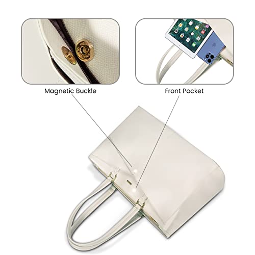 LOVEVOOK Laptop Bag for Women 15.6 Inch Tote Bags Waterproof Computer Briefcase for Teacher Business Office Work Bag,Beige - color: Beige 15.6 Inch, size: 15.6 inch