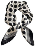 Saiusloa Neck Scarf For Womens Silky Head Scarves Hair Bandanas Square Scarf Fashion Accessories lightweight - color: 2-black Flecks