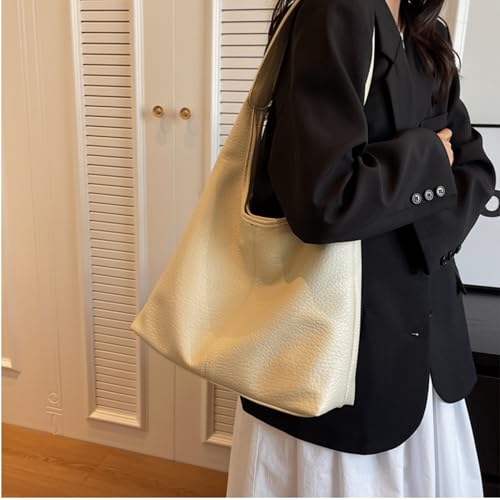 Straw Hobo Bag for Women 2026 Boho Woven Beach Purse Large Summer Straw Tote with Lining Black Raffia Shoulder Bag | straw material - color: Pu-white