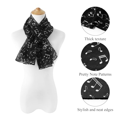 E-Clover Unique Fashion Women's Scarf Chiffon Sheer Scarves for Women Lightweight - color: Black Note
