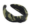 Head bands Adult Women, Army Headbands for Women Wearable All Day. Knotted Headband for Women Green Camo is Chic. Womens Top Knot Fashion Designer is Unique band for Girl Hair - color: Camo Army Green
