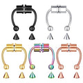 5-18 Pcs Nose Rings Hoops Fake Nose Ring Fake Septum Fake Lip Rings Fake Septum Piercing Fake Nose Piercing Fake Nose Hoop Double Hoop Nose Ring Fake Double Nose Ring Nose Cuffs Faux Nose Rings Clip On Cartilage Hoop Earring - color: C0: 5Pcs Gold Silver
