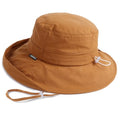 FURTALK Sun Hats for Women Wide Brim Ponytail Beach Sun Protection Hat with Fold-Up Brim Bucket Hat - color: Brown