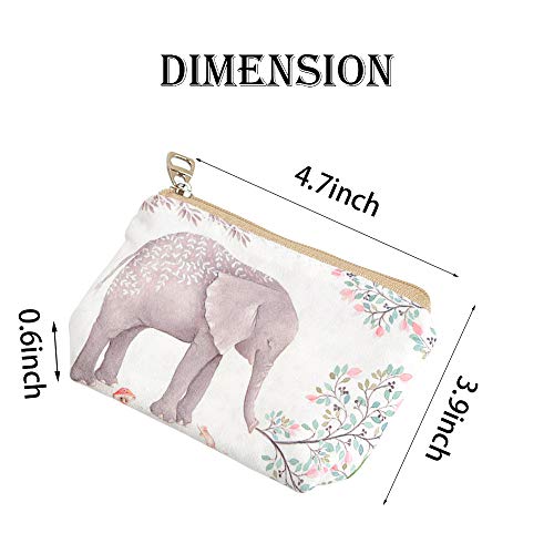 Women and Girls Cute Fashion Coin Purse Wallet Bag Change Pouch Key Holder - color: Cute Forest Elephant