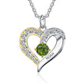 GLAMCARAT Personalized Mothers Necklace with Birthstones customized jewelry - style: 1 stone & 1 name