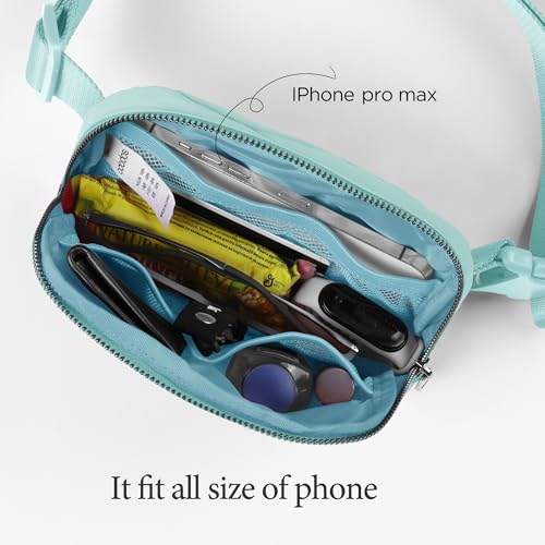 ODODOS Unisex Mini Belt Bag with Adjustable Strap Small Fanny Pack for Workout Running Traveling Hiking, Icing Blue - color: Icing Blue