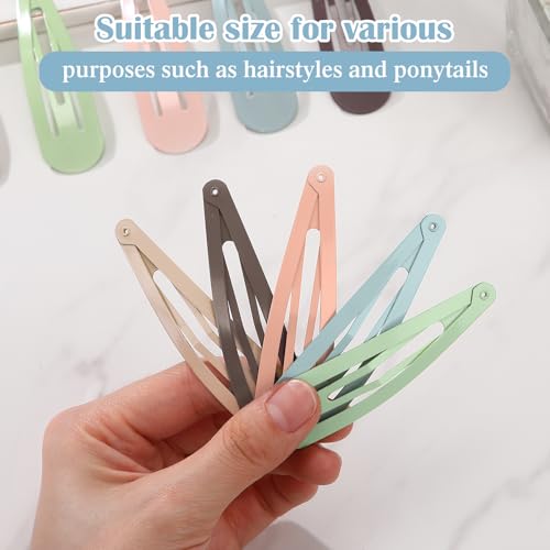 WILLBOND 30 Pieces 3.1 Inch Large Metal Snap Hair Clips Nonslip Barrettes Women Hair Accessories(Fresh Colors) - color: Fresh Colors, style: Minimalist