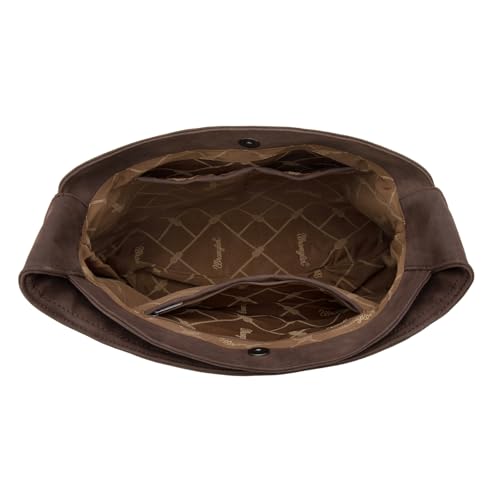 Wrangler Fringe Suede Hobo Bag for Women Leather Western Fringe Purse Tassel Hippie Shoulder Bag - color: Coffee