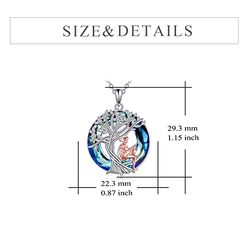 YFN Tree of Life Necklace Sterling Silver Crystal Jewelry Graduation Birthday Gifts for Women - color: Guitar