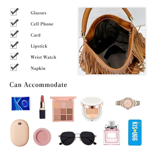 CORIOS Bohemian Fringe Leather Shoulder Bag for Women Dual-Side Tassel Handbag Underarm Purse Soft PU Leather Top Handle Bag - color: Black