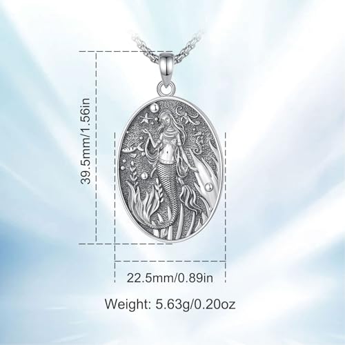 INFUSEU Mystical Hecate Triple Moon Goddess Necklaces, Divine Feminine Protection Gifts - style: Mermaid