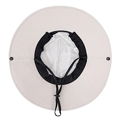 Womens Summer Sun Hat Beach Hat Wide Brim Outdoor UV Protection Hat Foldable Cool Mesh Ponytail Bucket Hat - color: Beige