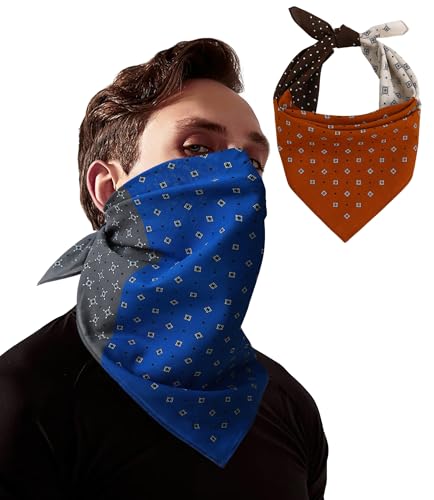 21"x21" Soft Cotton Bandana for Men and Women Unisex Head Wrap Scarf Headband Face Mask for Outdoor - color: Qm2-trisyn