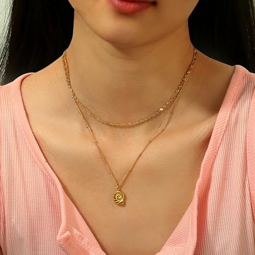 14K Gold Heart Necklace for Women Boho stainless steel waterproof Cute Dainty Love Pendant Necklaces for Women - color: Styie-1