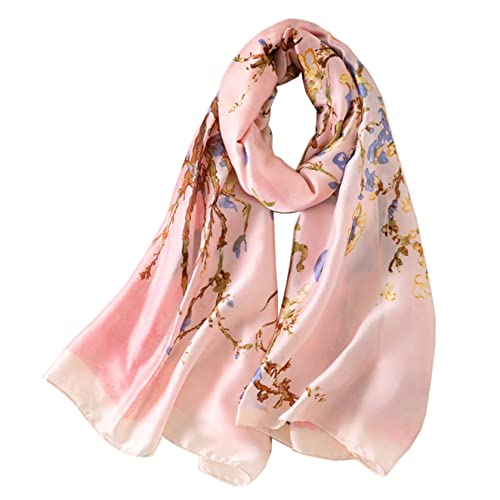 Silk Scarf Mulberry Silk Fashion Scarves Long Lightweight Shawl Wrap … - color: W15