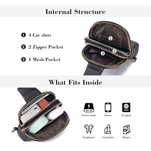INICAT Women's Small Sling Bag, Lightweight Everyday Vegan Leather Crossbody Purse for Daily Essentials and Travel Light - color: Black, size: Small