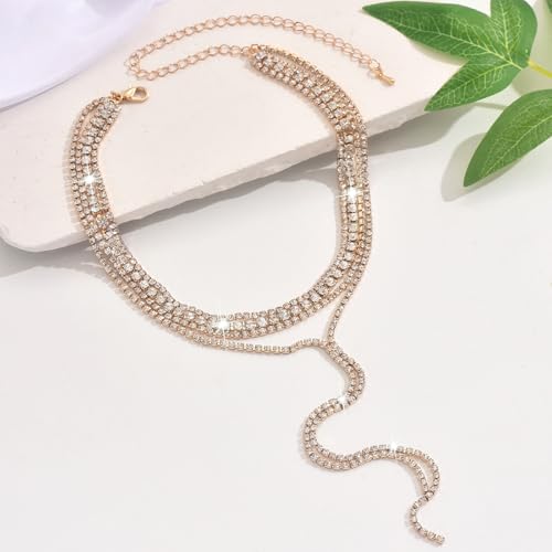 Boho Layered Necklaces for Women Fashion Y Long Neckalce Statement Long Sweater Chain Necklace Black Shiny Choker Necklace Wedding Bridal - color: Style-B