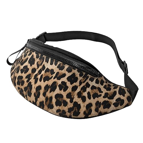 Leopard Print Cheetah Skin African Animal Fashion Casual Fanny Pack Waist Bag Men Women Adjustable Belt Waist Bag For Travel Hiking Cycling Running Festival Carnival - color: Black15