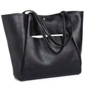 Large Tote Bag for Women Work 25L Travel Vegan Leather Ladies Handbags Weekender Purses - color: Aa-black