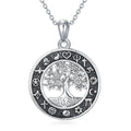 Sterling Silver Scottish Thistle/Cross/Tree of Life/Shamrock/Lotus/Rose Necklace for Women Cross Rose Flower Lotus Flower Pendant Jewelry Gifts for Women Wife Girlfriend Girls Mom Daughter - color: Tree of Life Coexist