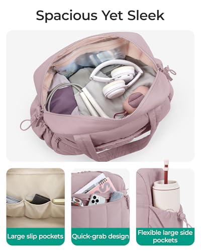 BAGSMART Gym Bag for Women, Duffle Bag for Travel with Wet Pocket, Lightweight Carry on Weekender Duffel, Water Resistant - color: Orchid Purple, size: Medium