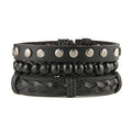 HZMAN Wrap Bracelets Men Women, Hemp Cords Wood Beads Ethnic Tribal Bracelets, Leather Wristbands - style: Wooden bead style 6