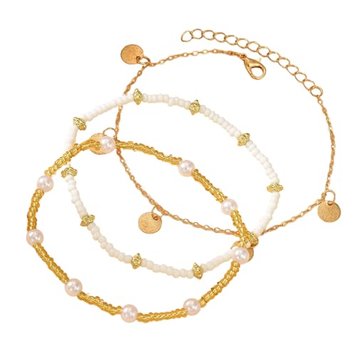 Waeceip Beach Ankle Bracelets For Women Summer Boho Anklets For Women Seashell Beaded Anklets Summer Jewelry Beach Vacation Accessories - color: bead Boho 3