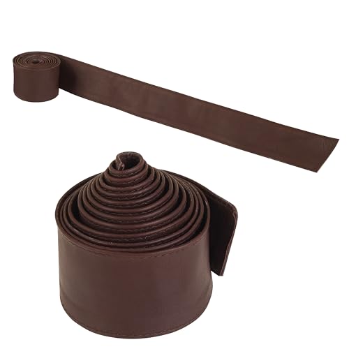 Woman's Obi Sash Tie Plus Size Waist Band Wide Solid Color Genuine Leather Belt - color: Brown
