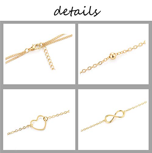 Tornito 4-8Pcs Sexy Body Chain Belly Waist Chain Necklace Summer Beach Bikini Bra Body Jewelry for Women Gold Tone - style: A2:8pcs, Gold Tone