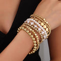 Gold Beaded Bracelet Stack for Women Bohemian Stackable Bracelet Set Trendy Jewelry