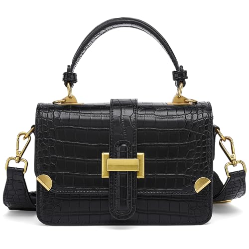 LL LOPPOP Women's Small Classy Crossbody Purse Top Handle Handbags Leather Satchel Bags for Women - color: A-black(2035)