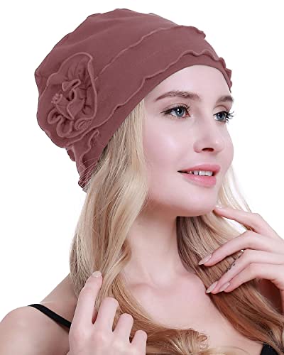 osvyo Chemo Headwear Turban Cap for Women - Cancer Beanie Hair Loss Sealed Packaging - color: Cotton Sand Brown