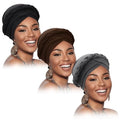 African Women Turban Caps Beanie Pre-Tied Twisted Braids Headwraps for Women Head Scarf Chemo Cancer Headwear Cap - color: 3 Pack Twisted Braid: Black/Dark Grey/Dark Brown