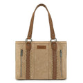 Wrangler Multi Pockets Tote Bag for Women Western Braided Shoulder Bag with Large Capacity for Everyday - color: Rtero-tan