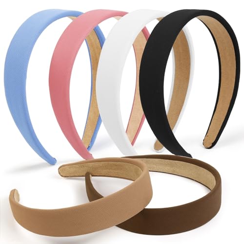 TERSE Headbands for Women Girls Trendy Non Slip Headband for Long Short Hair, Cute Ribbed Women Headbands Elastic Hair Bands Fashion Hard Head Band Accessories 1 Inch - color: Headbands Color-C