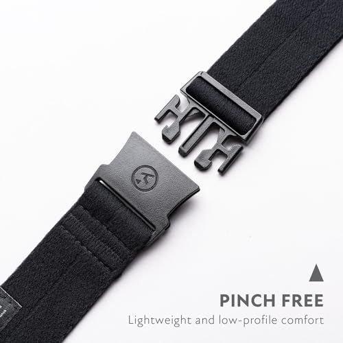 Arcade The Original Slim Unisex Adventure Belt, Narrow Width Elastic Stretch Webbing, Micro Adjust Buckle - color: Ranger Slim - Midnighter Black - Recycled