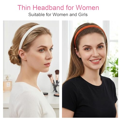 Ymapinc 6 PCS Fabric Headbands, Cute Cloth Headbands for Women | Non Slip Soft Thin Headband Pack for Makeup/Washing Face (6 Color)