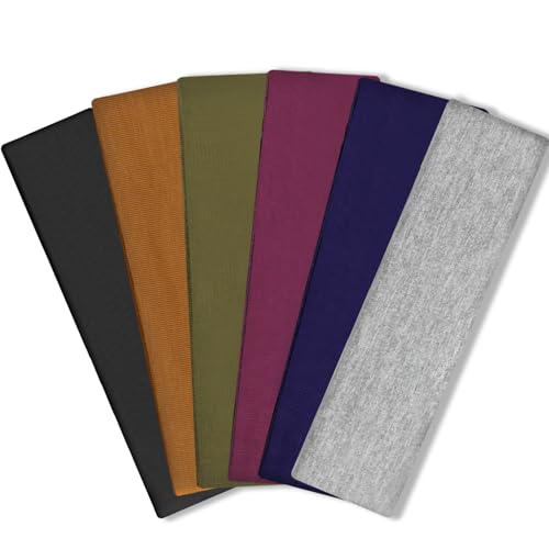 IVARYSS Workout Headbands for Women Non Slip, Premium Stretchy Soft Fabric Head Bands for Women's Hair, Wear for Yoga, Running, Sport, 6 Pack, Solid Color - color: Solid Color