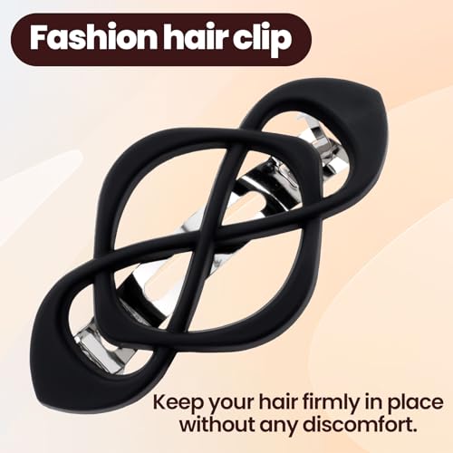 3 Pcs Vintage French Barrette Clips, Decorative Strong Hold Grip Barrette Hair Clip, No Slip Styling French Hair Accessories for Women - color: Black, Brown, Khaki